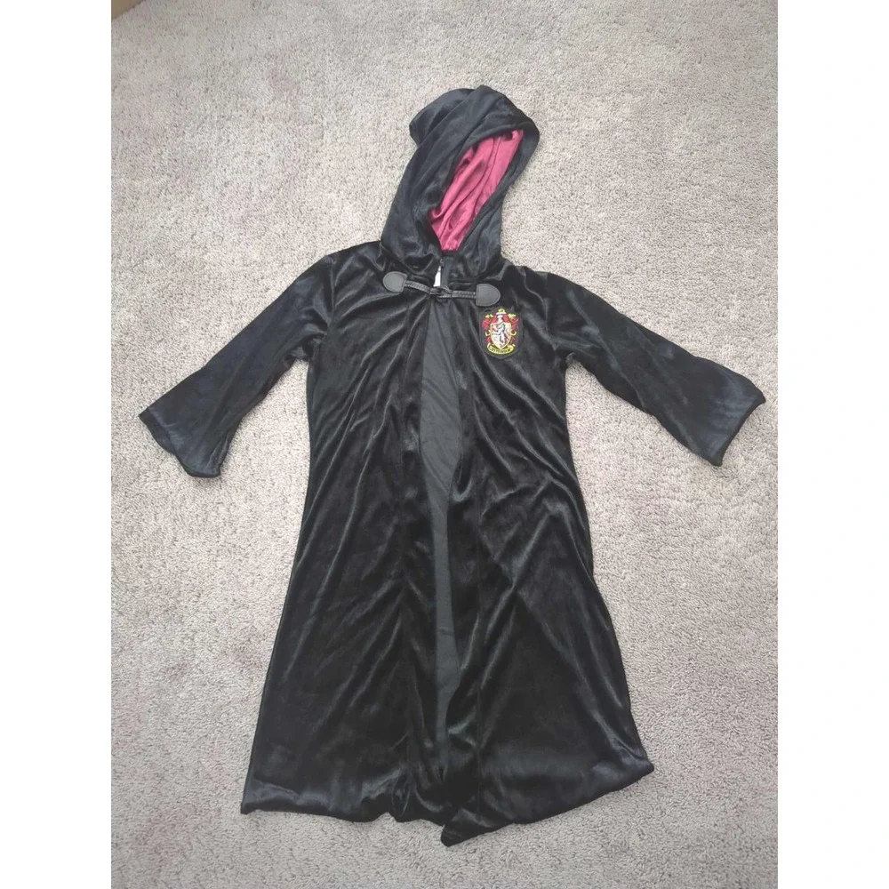 Harry Potter Gryffindor Costume Robe Youth OSFM Black Long Sleeve‎ Hooded